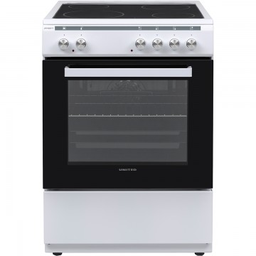 United UFV-68277T Κουζίνα 69lt με Κεραμικές Εστίες Π60εκ. Λευκή